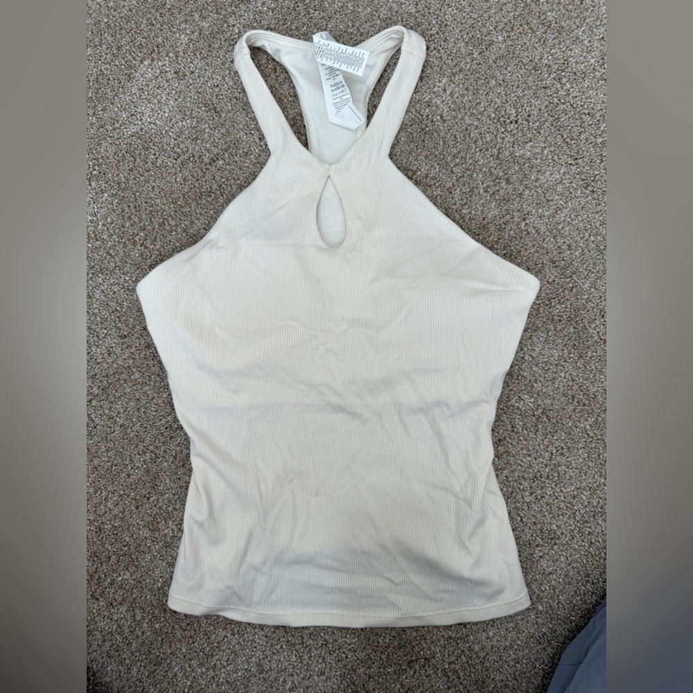 ALO Yoga Cream Halter Tank Top